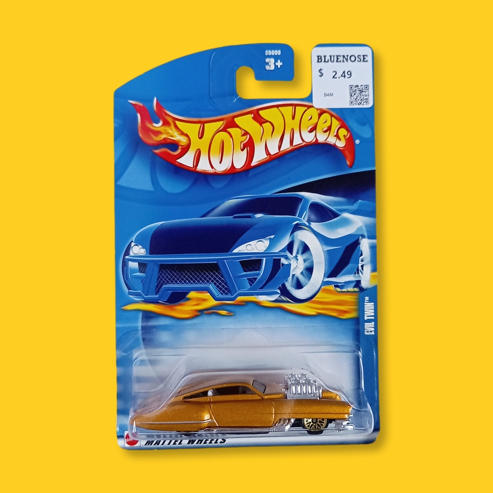 🐸 Hot Wheels 2002 #123 Evil Twin™ Metallic Orange Die-cast Car NIB